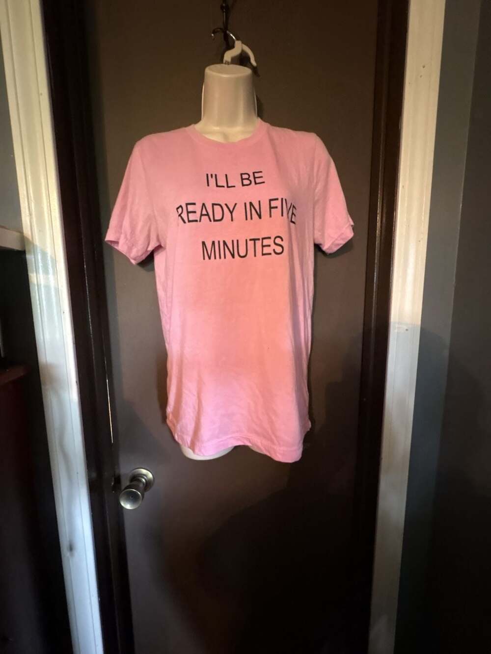 I'll Be Ready In Five Minutes Graphic T-Shirt Pink ct